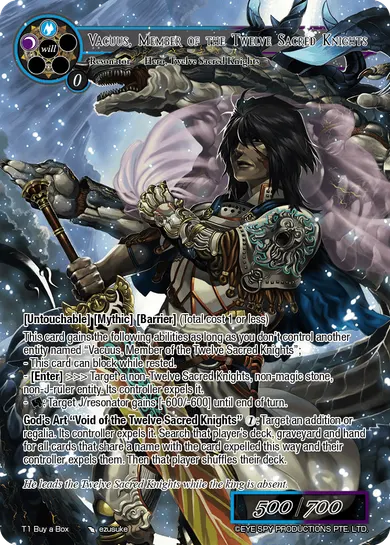 Vacuus, Member of the Twelve Sacred Knights